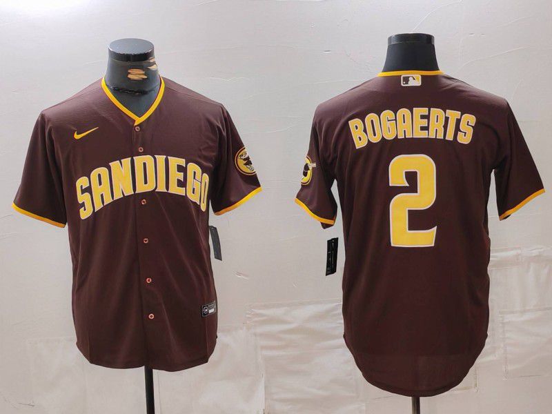 Men San Diego Padres #2 Bogaerts Brown Game 2024 Nike MLB Jersey style 1